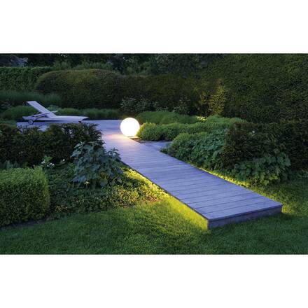BIG WHITE ROTOBALL FLOOR 50, venkovní stojací lampa, TC-(D,H,T,Q)SE, IP44, koule, bílá, pr. 50 cm, max. 24 W 227221
