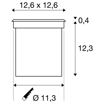 BIG WHITE ROCCI 125, venkovní zapuštěné podlahové svítidlo, LED, 3000K, IP67, hranaté, nerezová ocel 316, max. 6 W 227604
