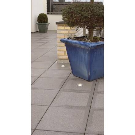 BIG WHITE DASAR FLAT 80, venkovní zapuštěné podlahové svítidlo, LED, 3000K, IP67, kulaté, kartáčovaná nerezová ocel, 4,3 W 22841
