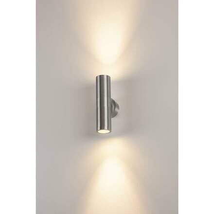 BIG WHITE ASTINA, venkovní nástěnné svítidlo, TCR50-SE, IP44, kulaté, up/down, kartáčovaný Al, max. 44 W 228776