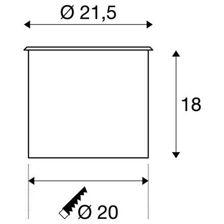 BIG WHITE DASAR 215, venkovní zapuštěné podlahové svítidlo, QPAR111, IP67, kulaté, nerezová ocel 316, max. 75 W 229230