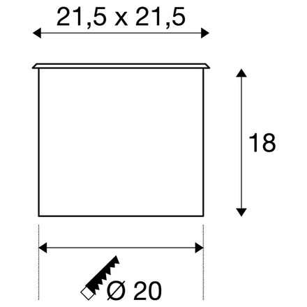 BIG WHITE DASAR 215, venkovní zapuštěné podlahové svítidlo, QPAR111, IP67, hranaté, nerezová ocel 316, max. 75 W 229234