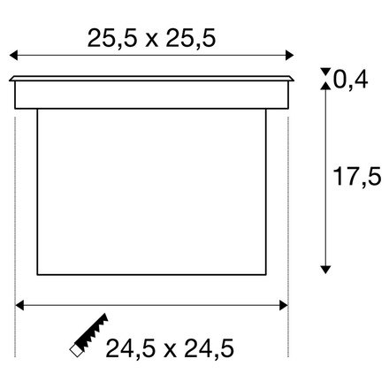 BIG WHITE DASAR 225, venkovní zapuštěné podlahové svítidlo, LED, 4000K, IP67, nerezová ocel 316, asymetrické, 34 W 229381