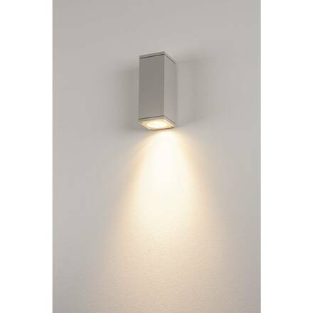 BIG WHITE THEO WALL, venkovní nástěnné svítidlo, QPAR51, hranaté, stříbrošedé, max. 35 W 229524