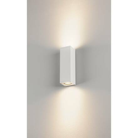 BIG WHITE THEO, venkovní nástěnné svítidlo, QPAR51, IP44, hranaté, up/down, bílé, max. 70 W 229531
