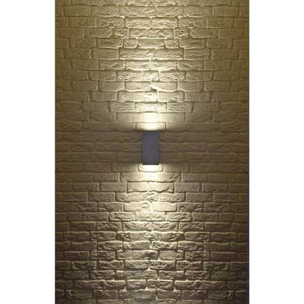 BIG WHITE BIG THEO, venkovní nástěnné svítidlo, QPAR111, IP44, hranaté, up/down, stříbrošedé, max. 150 W 229574