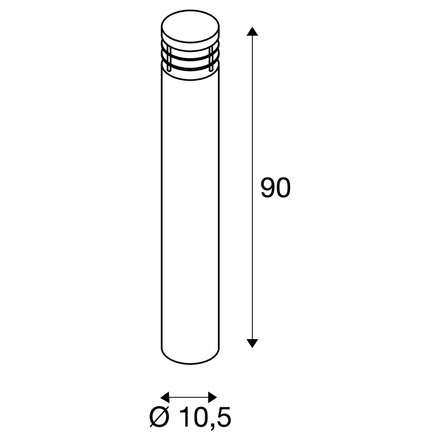 BIG WHITE VAP SLIM 90, venkovní stojací lampa, TC-TSE, IP44, nerezová ocel kartáčovaná, pr./V 10/90 cm, max. 20 W 230069