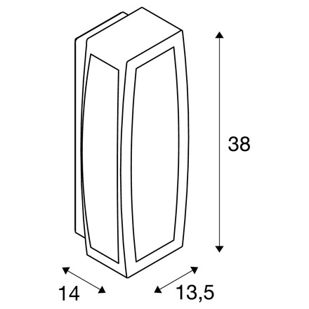 BIG WHITE MERIDIAN BOX 2, venkovní nástěnné svítidlo, TC-(D,H,T,Q)SE, antracit, max. 25 W, průhledný plast 230655