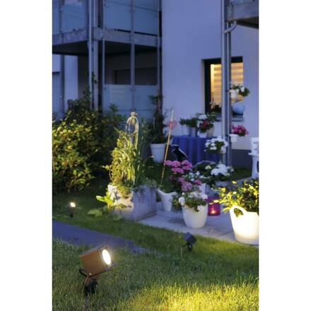 BIG WHITE NAUTILUS, venkovní svítidlo s trnem, LED, 3000K, IP65, hranaté, antracit, 9 W 231035