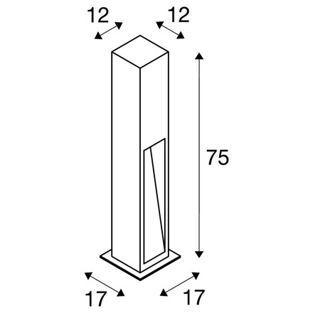 BIG WHITE ARROCK STONE, venkovní stojací lampa, LED, 3000K, hranatá, šedý kámen, D/Š/V 12/12/75 cm, max. 6 W 231371