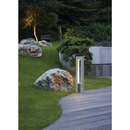BIG WHITE ARROCK ARC, venkovní stojací lampa, QPAR51, IP44, sůl a pepř, žula, max. 35 W 231420