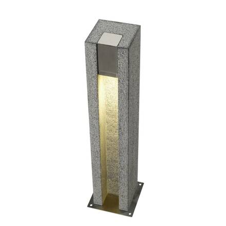 BIG WHITE ARROCK SLOT, venkovní stojací lampa, LED GU10 51 mm, IP44, hranatá, sůl a pepř, žula, 4 W LED 231440