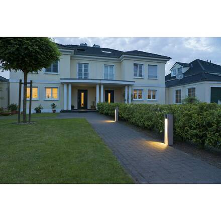 BIG WHITE ARROCK SLOT, venkovní stojací lampa, LED GU10 51 mm, IP44, hranatá, sůl a pepř, žula, 4 W LED 231440