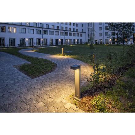 BIG WHITE QUADRASYL 75, venkovní stojací lampa, úsporná žárovka GX53, IP44, hranatá, antracit, D/Š/V 19/22,5/75 cm, max. 11 W 23