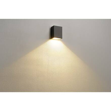 BIG WHITE QUAD 1 XL, nástěnné svítidlo, LED, 3000K, IP44, hranaté, antracit, 3,2 W 232435