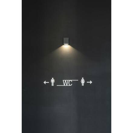 BIG WHITE QUAD 1 XL, nástěnné svítidlo, LED, 3000K, IP44, hranaté, antracit, 3,2 W 232435