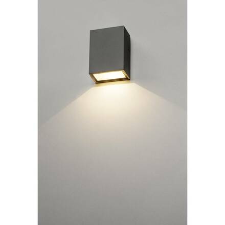 BIG WHITE QUAD 1, nástěnné svítidlo, LED, 3000K, IP44, hranaté, antracit, 4,6 W 232465