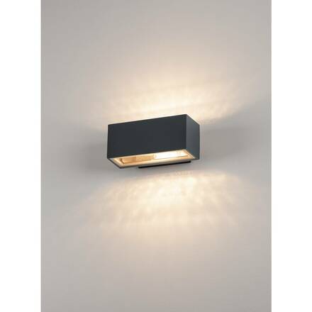 BIG WHITE BOX, venkovní nástěnné svítidlo, QT-DE12, IP44, hranaté, up/down, antracit, max. 80 W 232485