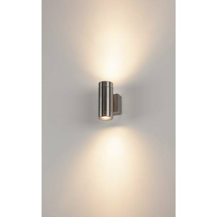BIG WHITE ASTINA STEEL, venkovní nástěnné svítidlo, QPAR51, IP44, kulaté, nerezová ocel 304, max. 70 W 233302