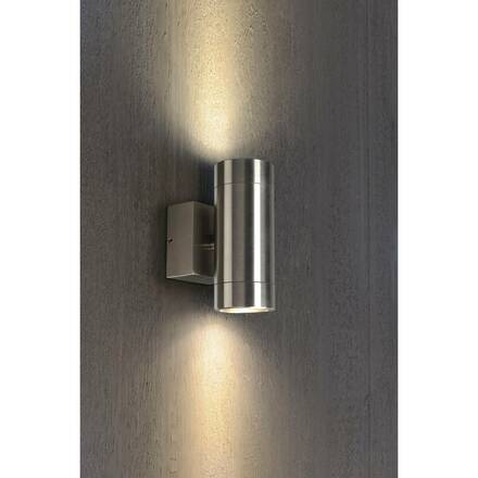 BIG WHITE ASTINA STEEL, venkovní nástěnné svítidlo, QPAR51, IP44, kulaté, nerezová ocel 304, max. 70 W 233302