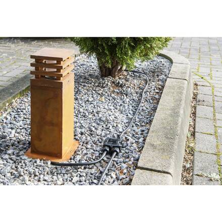 BIG WHITE RUSTY SQUARE 40, venkovní stojací lampa, LED, 3000K, hranatá, rezavé železo, D/Š/V 12/12/40 233427