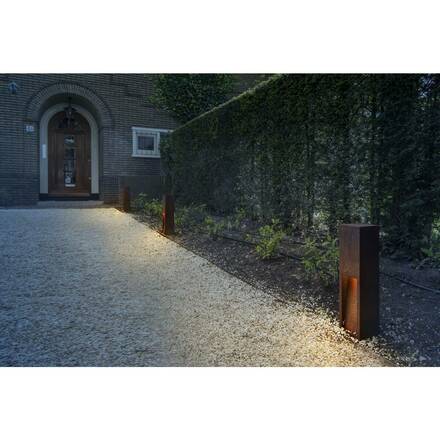 BIG WHITE RUSTY SLOT 50, venkovní stojací lampa, LED, 3000K, rezavé železo, D/Š/V 12/12/50 cm 233447