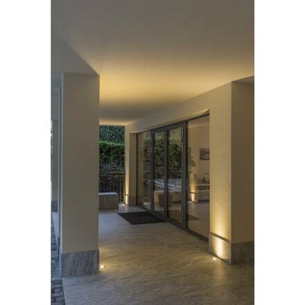 BIG WHITE DASAR 92 LED LV, venkovní zapuštěné podlahové svítidlo, LED, 3000K, IP67, kulaté, krycí lišta kartáčovaná nerezová oce
