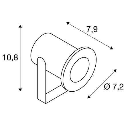 BIG WHITE DASAR PROJEKTOR, venkovní reflektor, LED, 3000K, IP68, nerezová ocel 316, 12–24 V, 7 W 233570