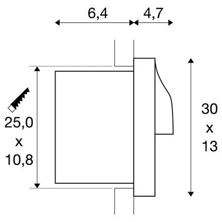 BIG WHITE ADI, venkovní nástěnné vestavné svítidlo, LED, 3000K, IP55, antracit, 15,4 W 233635
