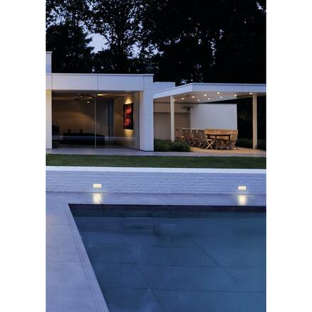BIG WHITE BRICK, venkovní nástěnné vestavné svítidlo, LED, 3000K, nerezová ocel, 230 V, IP67, 850 lm, 10 W 233660