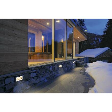 BIG WHITE BRICK, venkovní nástěnné vestavné svítidlo, LED, 3000K, nerezová ocel, 230 V, IP67, 850 lm, 10 W 233660