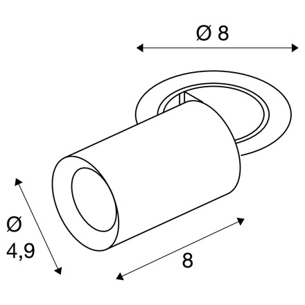 BIG WHITE (SLV) NUMINOS PROJECTOR XS stropní zápustné svítidlo 2700 K, 40d, válcové, černé/černé 1006870