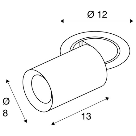 BIG WHITE (SLV) NUMINOS PROJECTOR M stropní zápustné svítidlo 2700 K, 55d, válcové, černé/černé 1006981