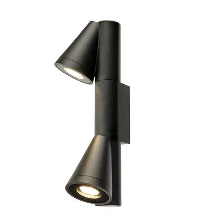 BIG WHITE (SLV) T-TUBE nástěnné svítidlo pro povrchovou montáž, GU10, dvojité, IP44, max. 10 W, černé 1008013