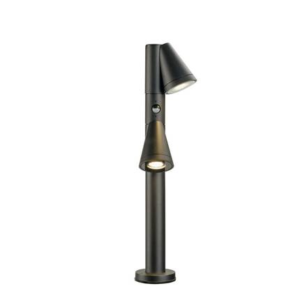 BIG WHITE (SLV) T-TUBE 70 POLE venkovní stojací svítidlo, GU10, dvojité, senzor, IP44, max. 10 W, černé 1008015