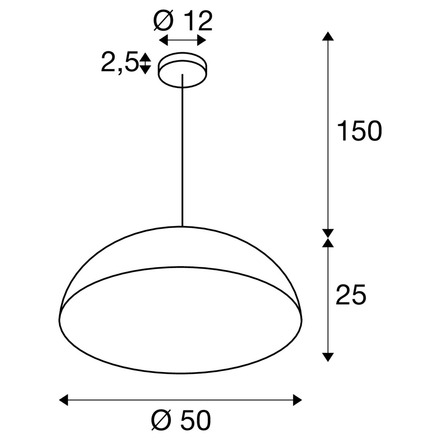 BIG WHITE (SLV) FORCHINI M 50 závěsné svítidlo, E27, délka závěsu 150 cm, 1x max. 40 W, matná černá / matná zlatá 1008537