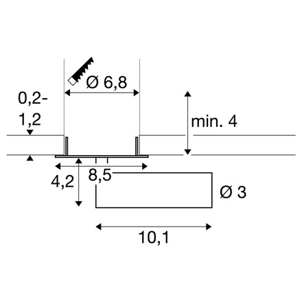 BIG WHITE (SLV) GRIP! S Stropní vestavné svítidlo, PHASE, 2700 K, 29°, IP20, válcové, bílá / černá 1009052