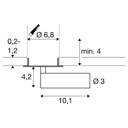 BIG WHITE (SLV) GRIP! S Stropní vestavné svítidlo, PHASE, 3000 K, 29°, IP20, válcové, zlaté / černé 1009059