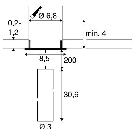 BIG WHITE (SLV) GRIP! S závěsné svítidlo, PHASE, délka závěsu 200 cm, 3000 K, 29°, bílá / černá 1009061
