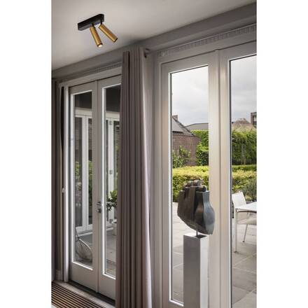 BIG WHITE (SLV) GRIP! M Povrchové stropní svítidlo, dvojité, PHASE, 3000 K, 28 W, 42°, zlatá / černá 1009083