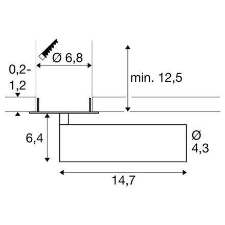 BIG WHITE (SLV) GRIP! M Stropní vestavné svítidlo, PHASE, 3000 K, 42°, IP20, válcové, bronzové / černé 1009089