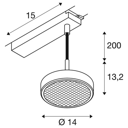 BIG WHITE (SLV) GRIP! FLAT 1~ závěsné svítidlo, PHASE, délka závěsu 200 cm, 2700/3000 K, černá / zlatá 1009133