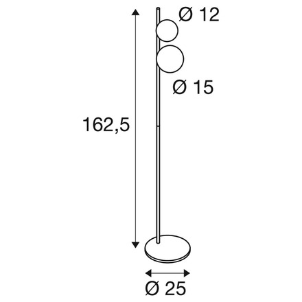 BIG WHITE (SLV) SUN FL G9, stojací lampa, kulatá, 1 x max. 5 W, IP20, černá 1009142
