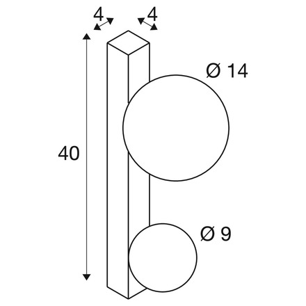 BIG WHITE (SLV) SUN WL dvojité, G9, nástěnné svítidlo, kulaté, 2 x max. 5 W, IP20, černé 1009145