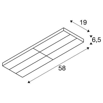 BIG WHITE (SLV) SIGHT PANEL 3~ Spot, obdélníkové, 3000 K, 38 W, 70°, bílé 1009147