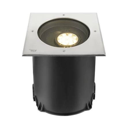BIG WHITE (SLV) DASAR® XL svítidlo do země, asymetrické, 3000K, 70°/40°, IP65/IP67, čtvercové, nerezová ocel / černá 1009171