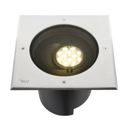 BIG WHITE (SLV) DASAR® XL svítidlo do země, asymetrické, 3000K, 70°/40°, IP65/IP67, čtvercové, nerezová ocel / černá 1009171