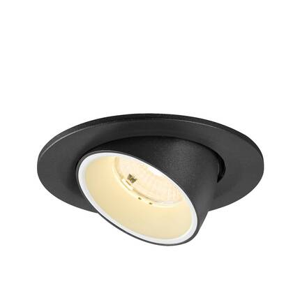 BIG WHITE (SLV) NUMINOS GIMBLE S Stropní vestavné svítidlo, 3000 K, 55°, IP20, kulaté, černé / bílé 1009404