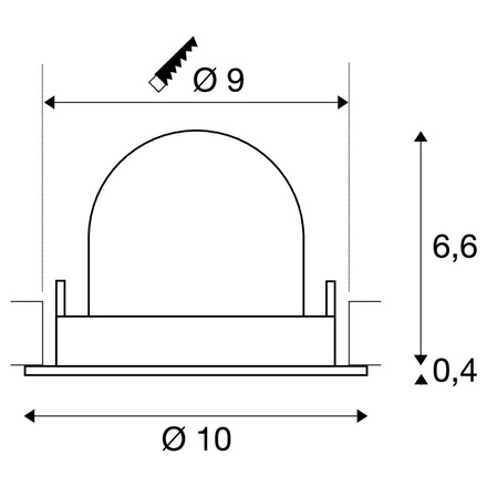 BIG WHITE (SLV) NUMINOS GIMBLE S Stropní vestavné svítidlo, 4000 K, 55°, IP20, kulaté, černé 1009421