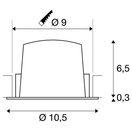 BIG WHITE (SLV) NUMINOS M Stropní vestavné svítidlo, 2700 K, 20°, IP20, kulaté, bílé 1009605